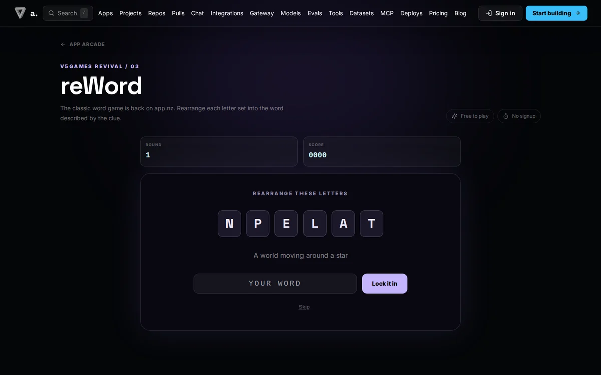reWord Game app preview