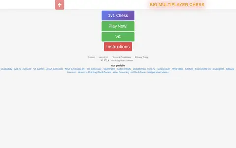 Big Multiplayer Chess homepage screenshot
