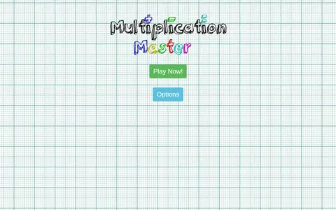 Multiplication Master homepage screenshot