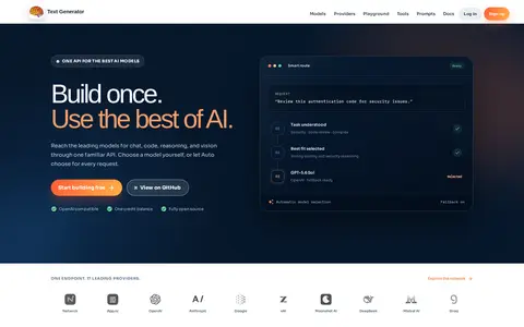 Text Generator homepage screenshot